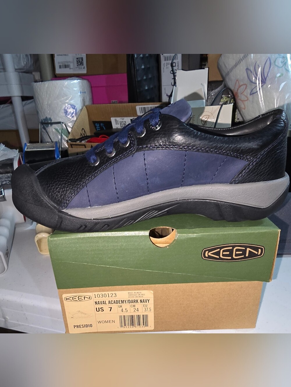 KEEN Presidio Women’s Leather Walking Shoes – Naval Academy/Dark Navy – NIB - Picture 7 of 7